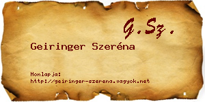 Geiringer Szeréna névjegykártya